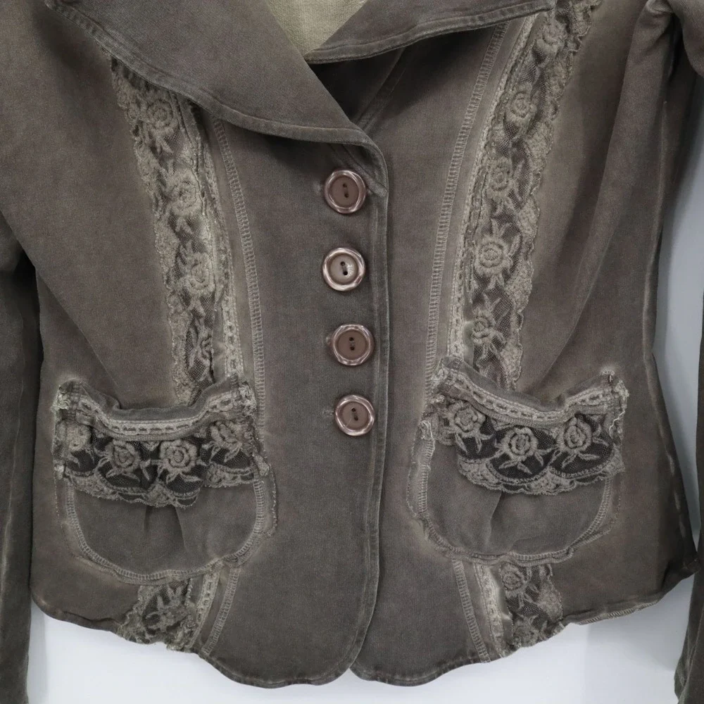 Gretty‎ Zueger Jacket Womens S Brown Feminine Romantic Classy Sophisticated Boho
